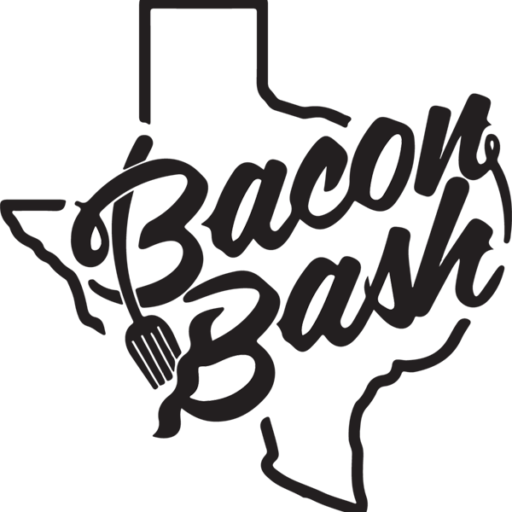 Bacon Bash Texas Official Logo. Black on White Background.